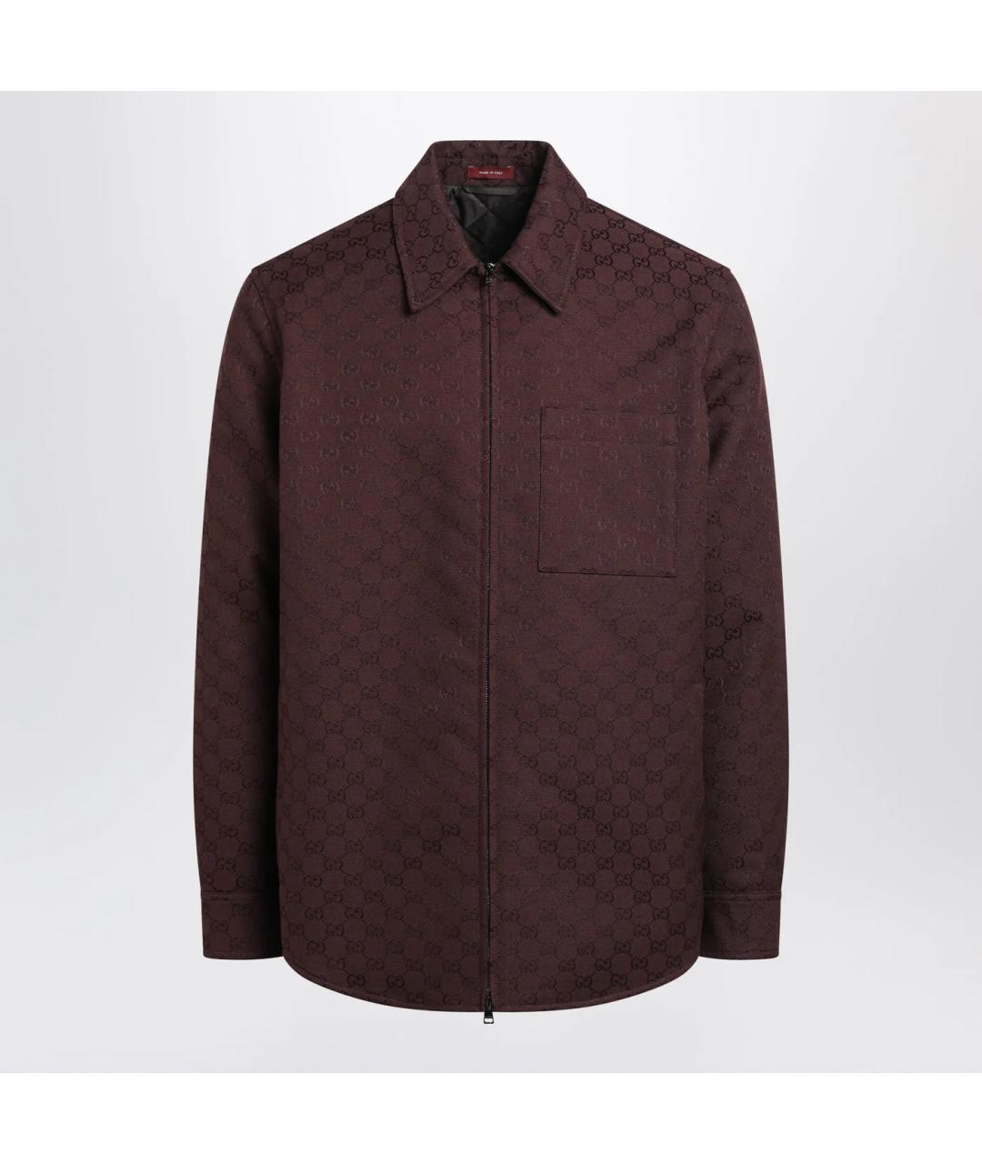 GUCCI Бордовая хлопковая куртка, фото 3