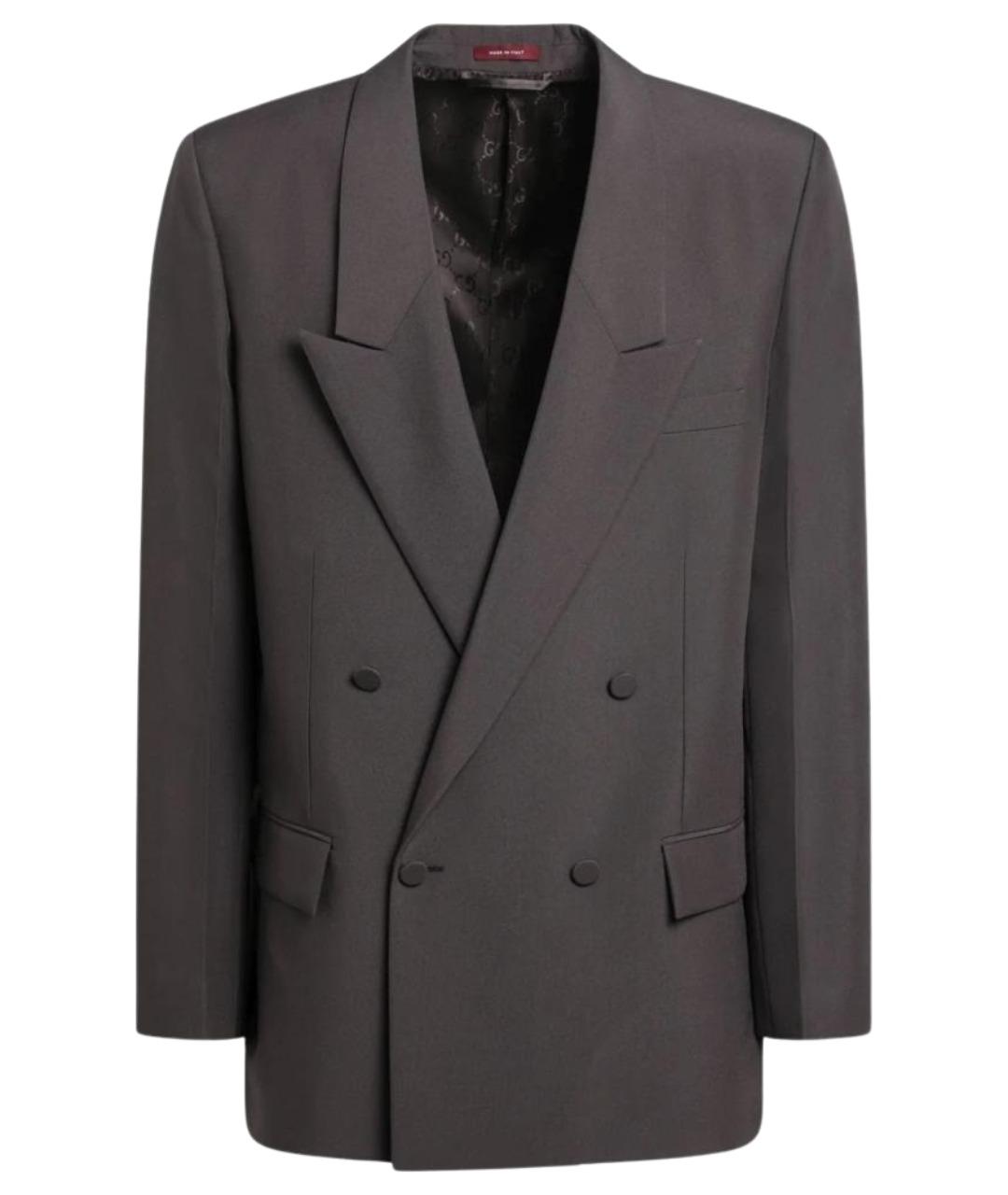 GUCCI Коричневый полиэстеровый пиджак, фото 1