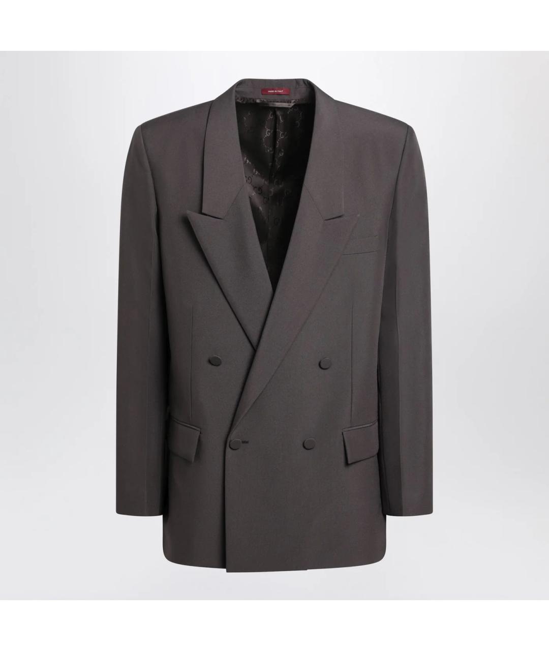 GUCCI Коричневый полиэстеровый пиджак, фото 3