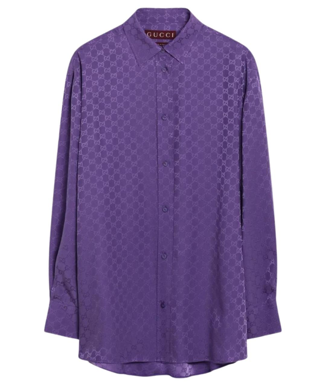 GUCCI Фиолетовая шелковая блузы, фото 1