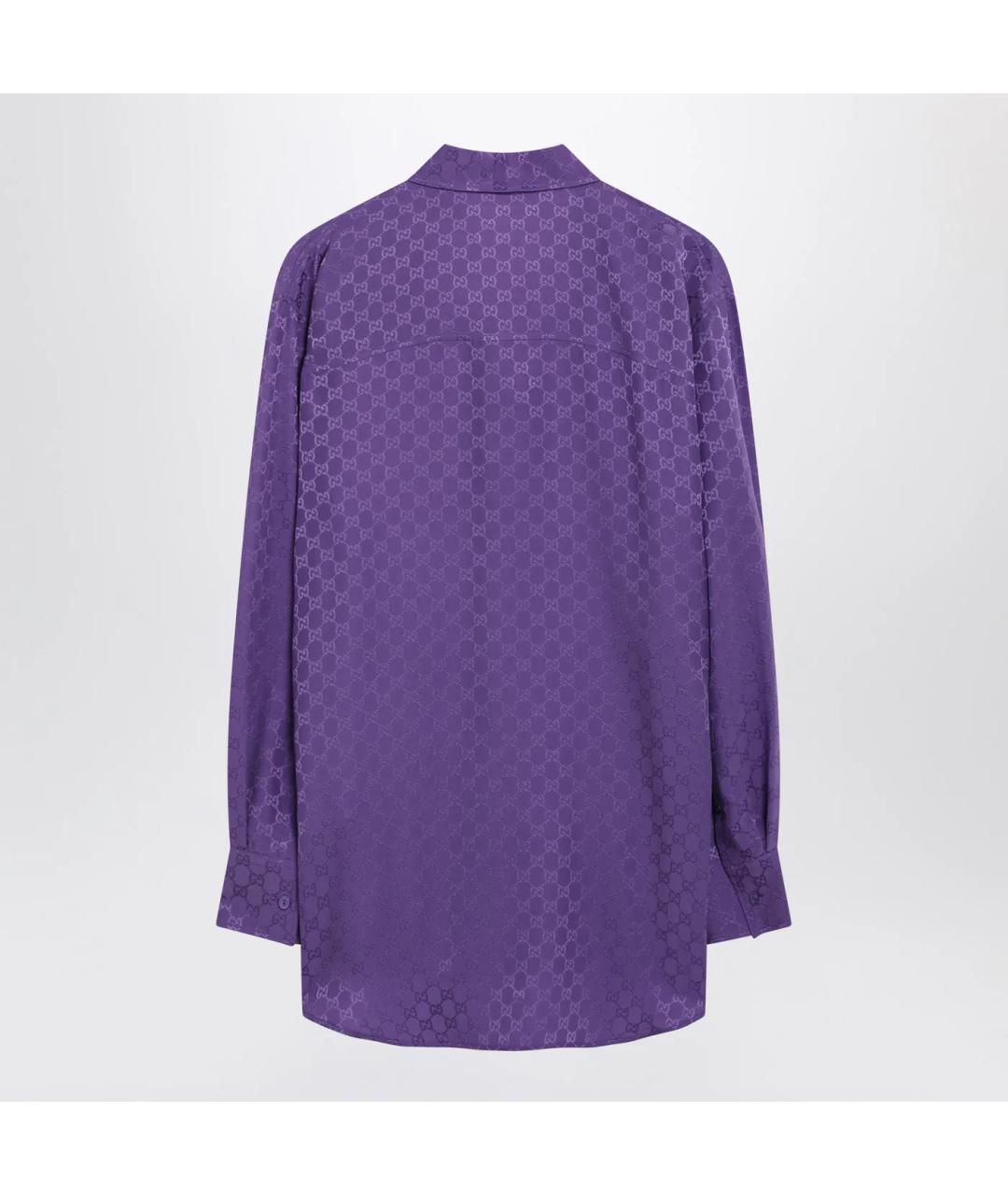 GUCCI Фиолетовая шелковая блузы, фото 2