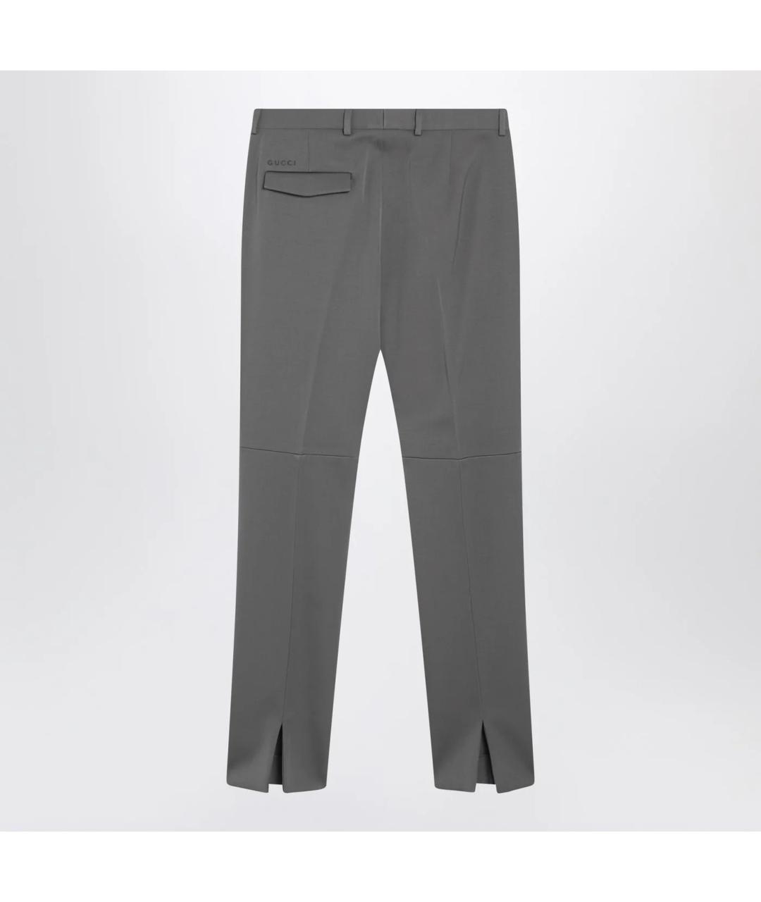 GUCCI Серые шерстяные классические брюки, фото 2