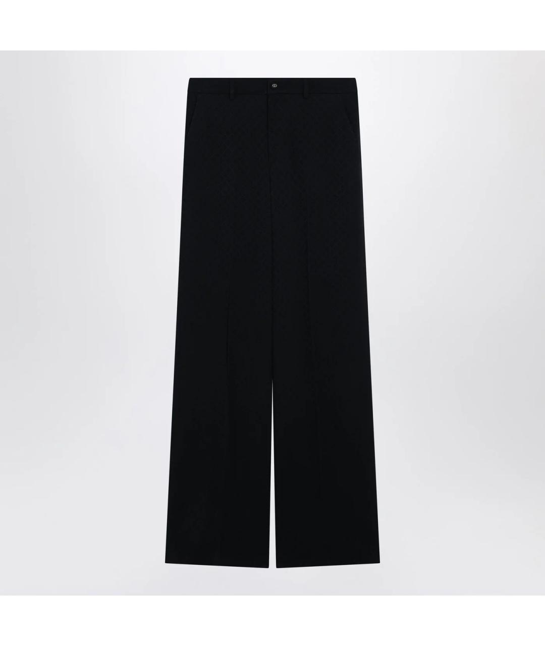 GUCCI Темно-синие шелковые прямые брюки, фото 3