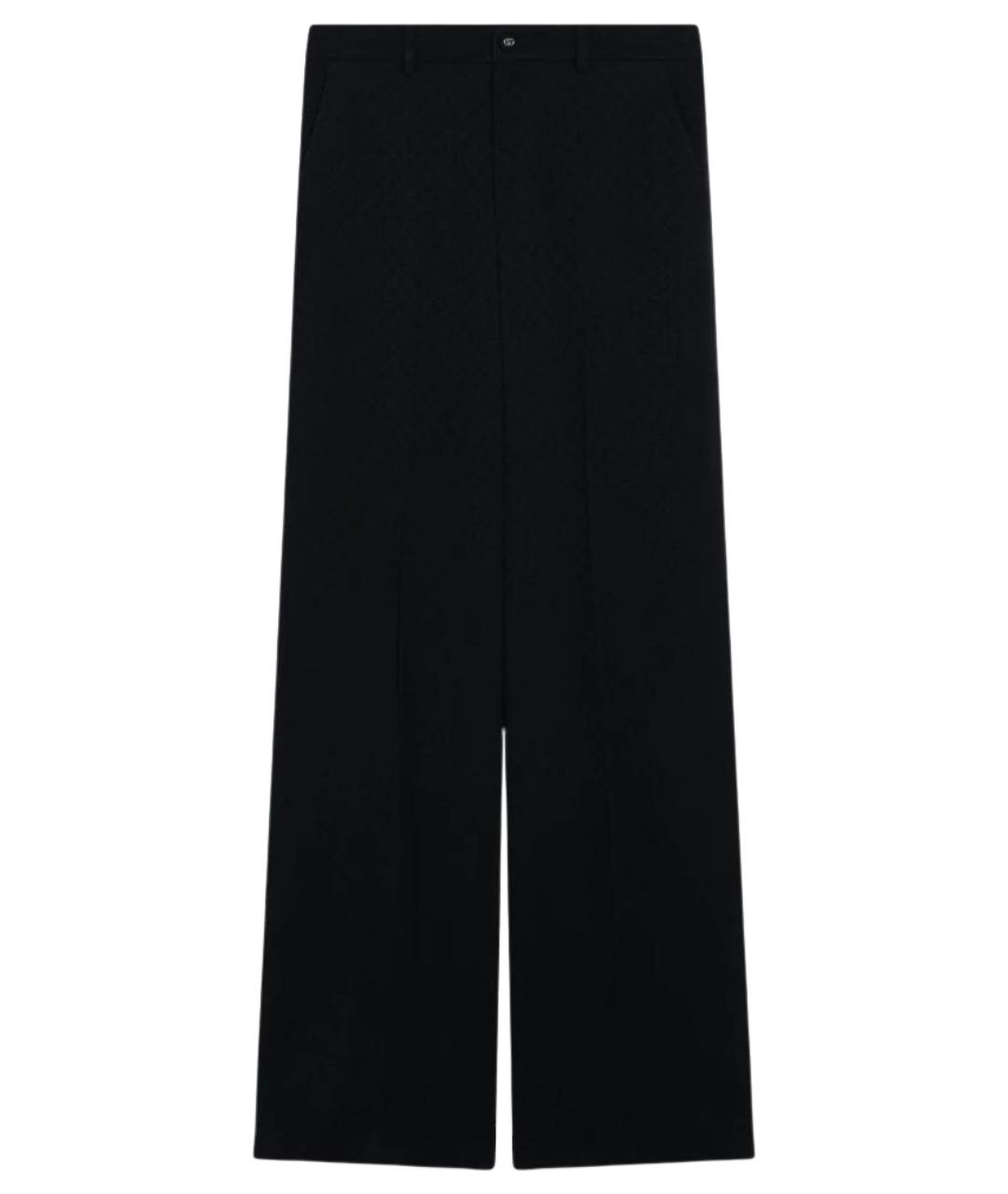 GUCCI Темно-синие шелковые прямые брюки, фото 1