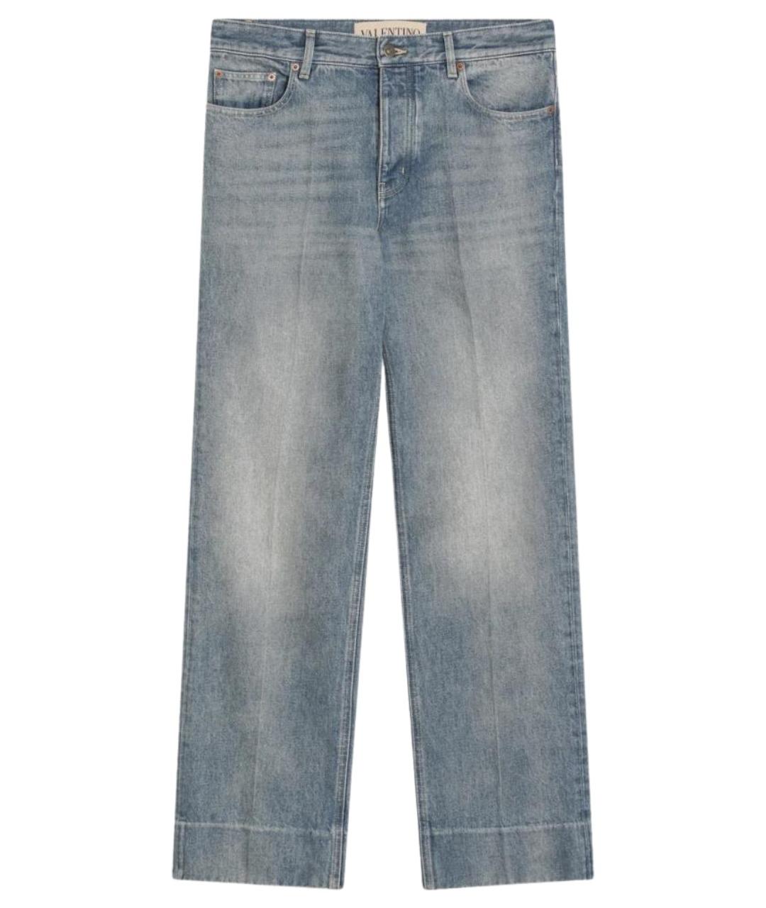 VALENTINO Голубые хлопковые прямые джинсы, фото 1