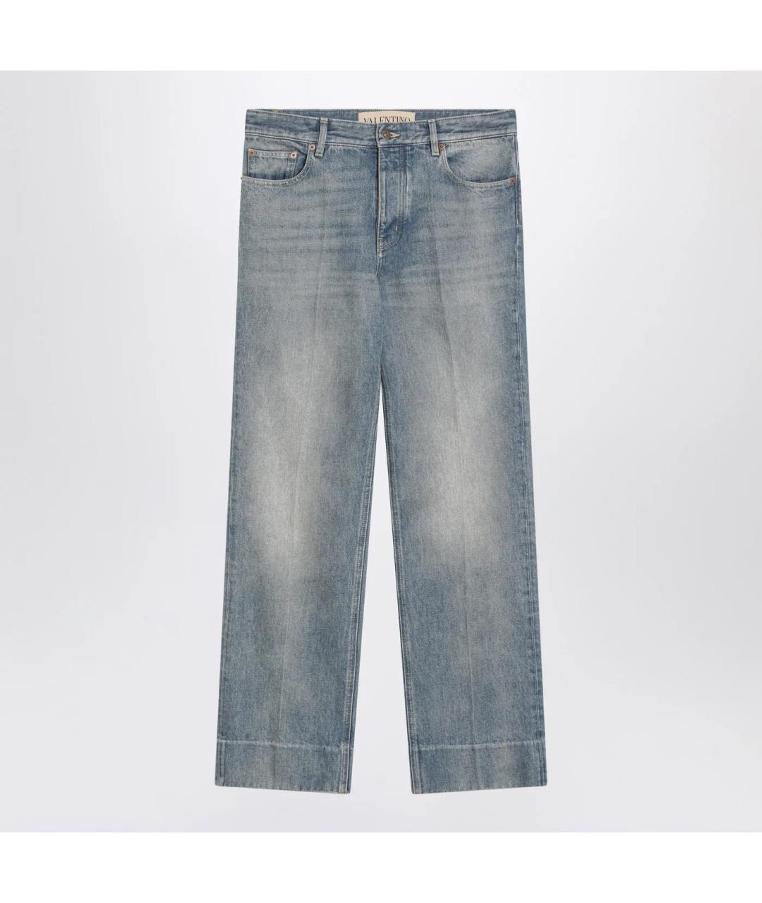 VALENTINO Голубые хлопковые прямые джинсы, фото 3