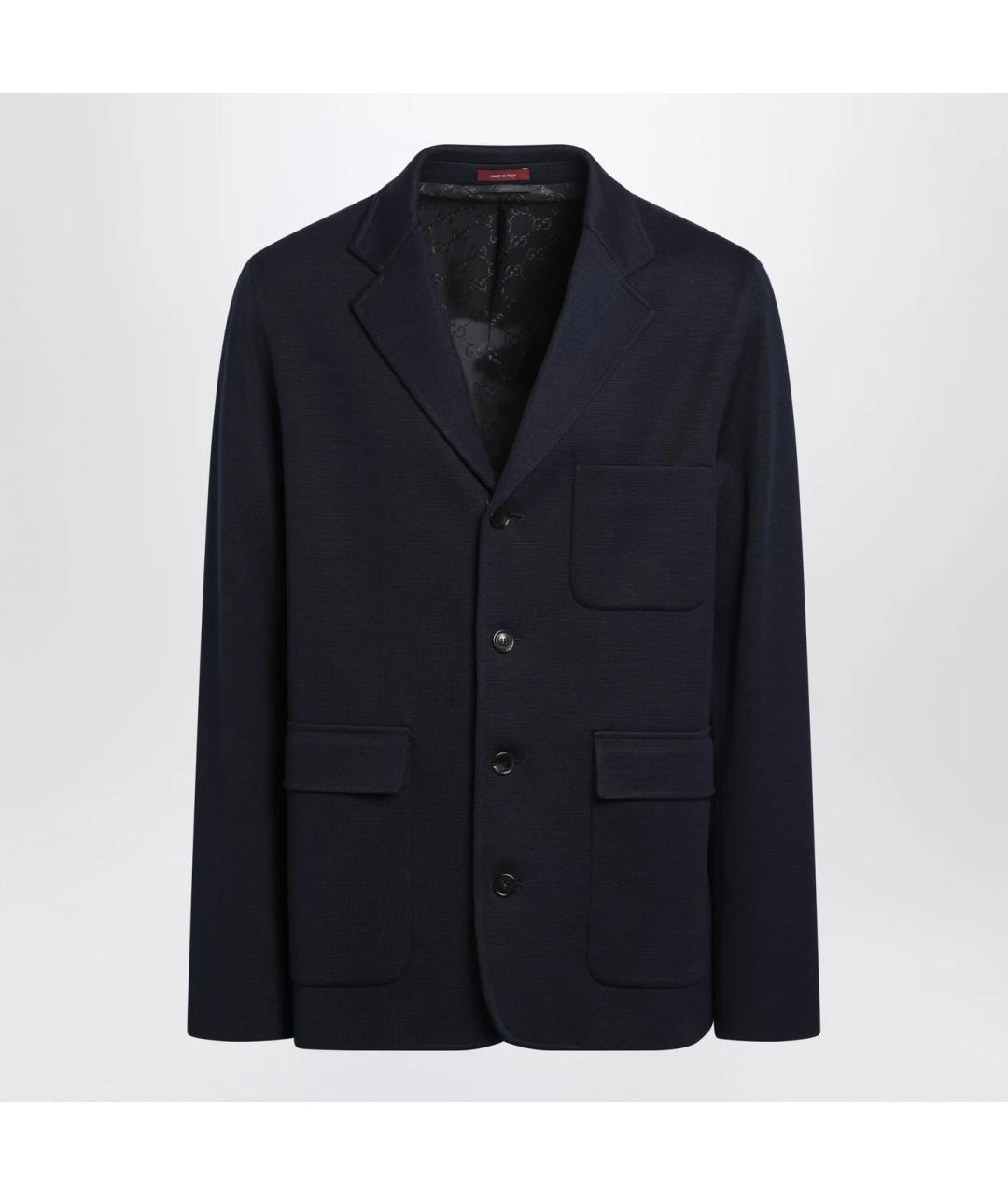 GUCCI Темно-синий хлопковый пиджак, фото 3