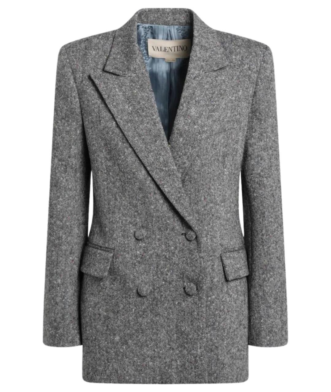 VALENTINO Серый шерстяной жакет/пиджак, фото 1