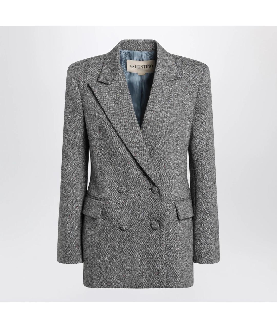 VALENTINO Серый шерстяной жакет/пиджак, фото 3