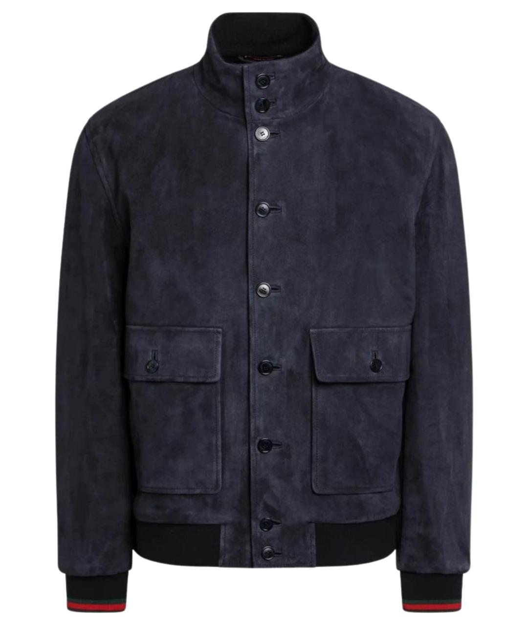 GUCCI Темно-синяя замшевая куртка, фото 1