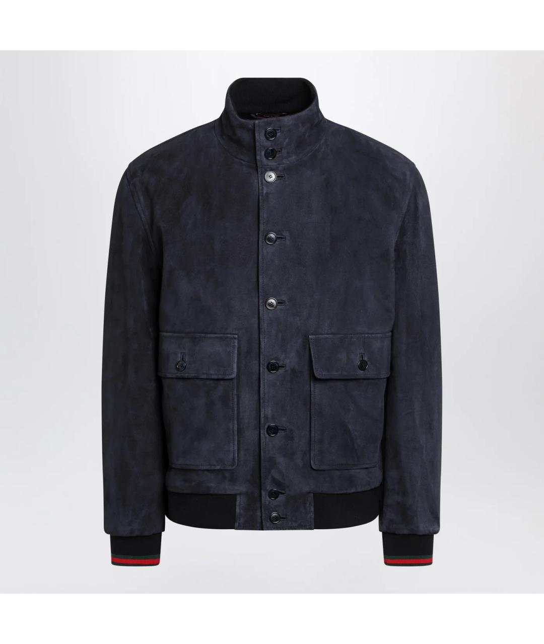 GUCCI Темно-синяя замшевая куртка, фото 3