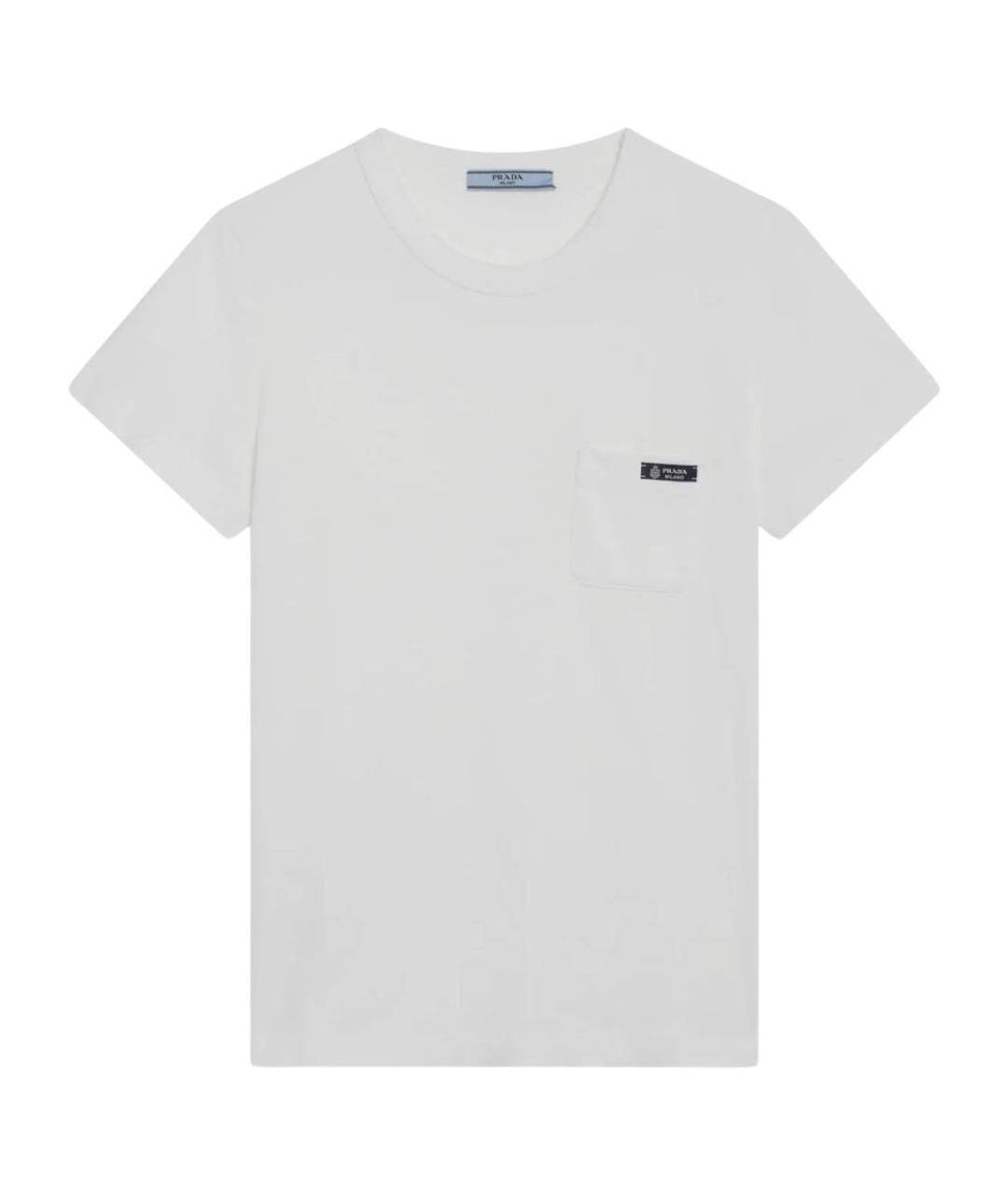 PRADA Белая хлопковая футболка, фото 1