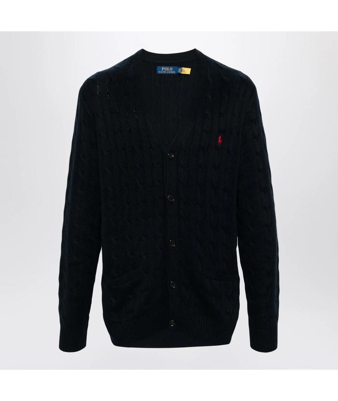 POLO RALPH LAUREN Темно-синий хлопковый кардиган, фото 3