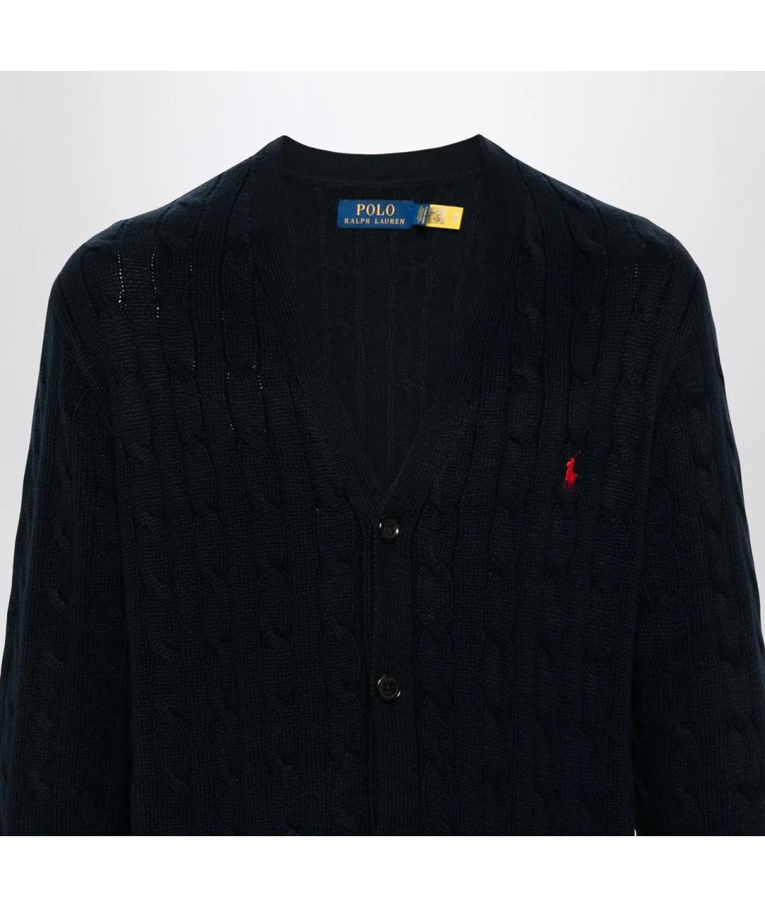 POLO RALPH LAUREN Темно-синий хлопковый кардиган, фото 2