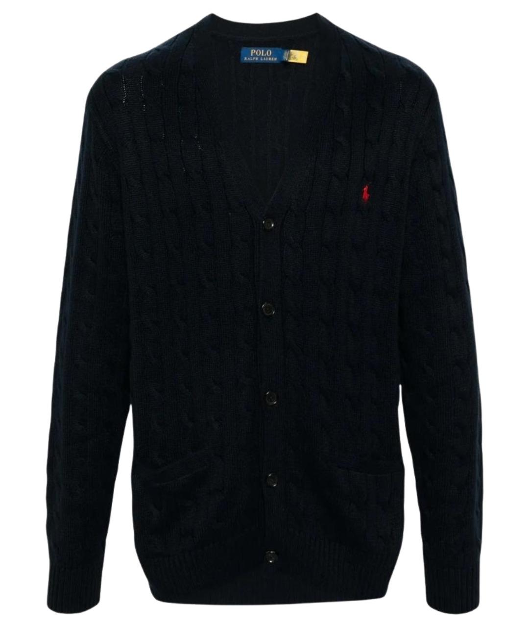 POLO RALPH LAUREN Темно-синий хлопковый кардиган, фото 1