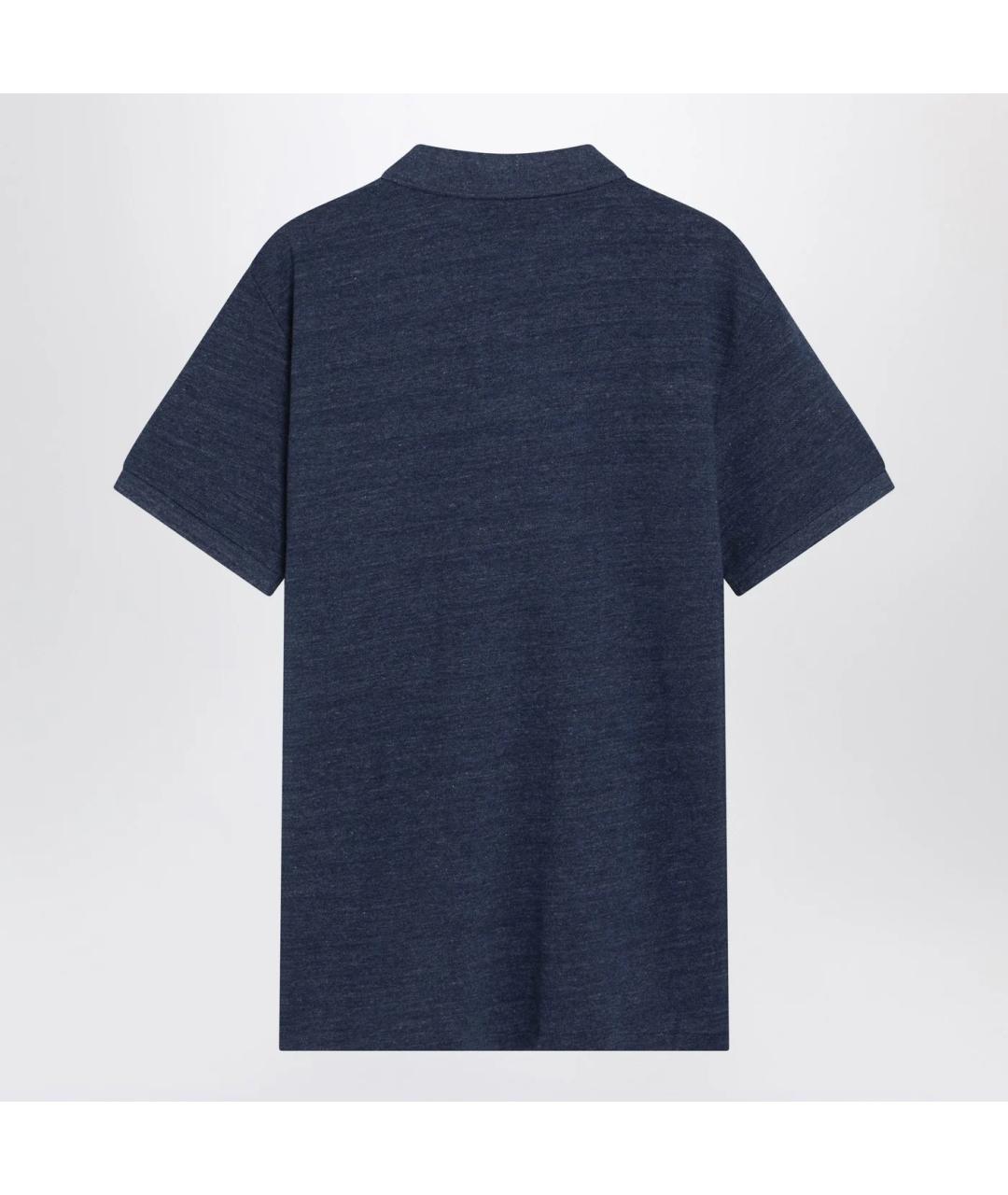 POLO RALPH LAUREN Темно-синее хлопковое поло с коротким рукавом, фото 2