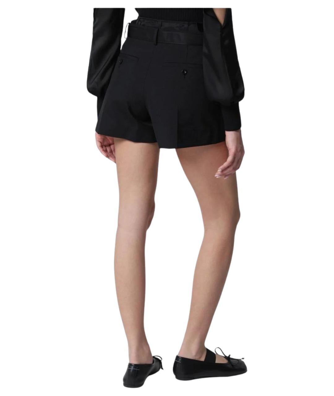 SACAI Черная шерстяная юбка-шорты, фото 2