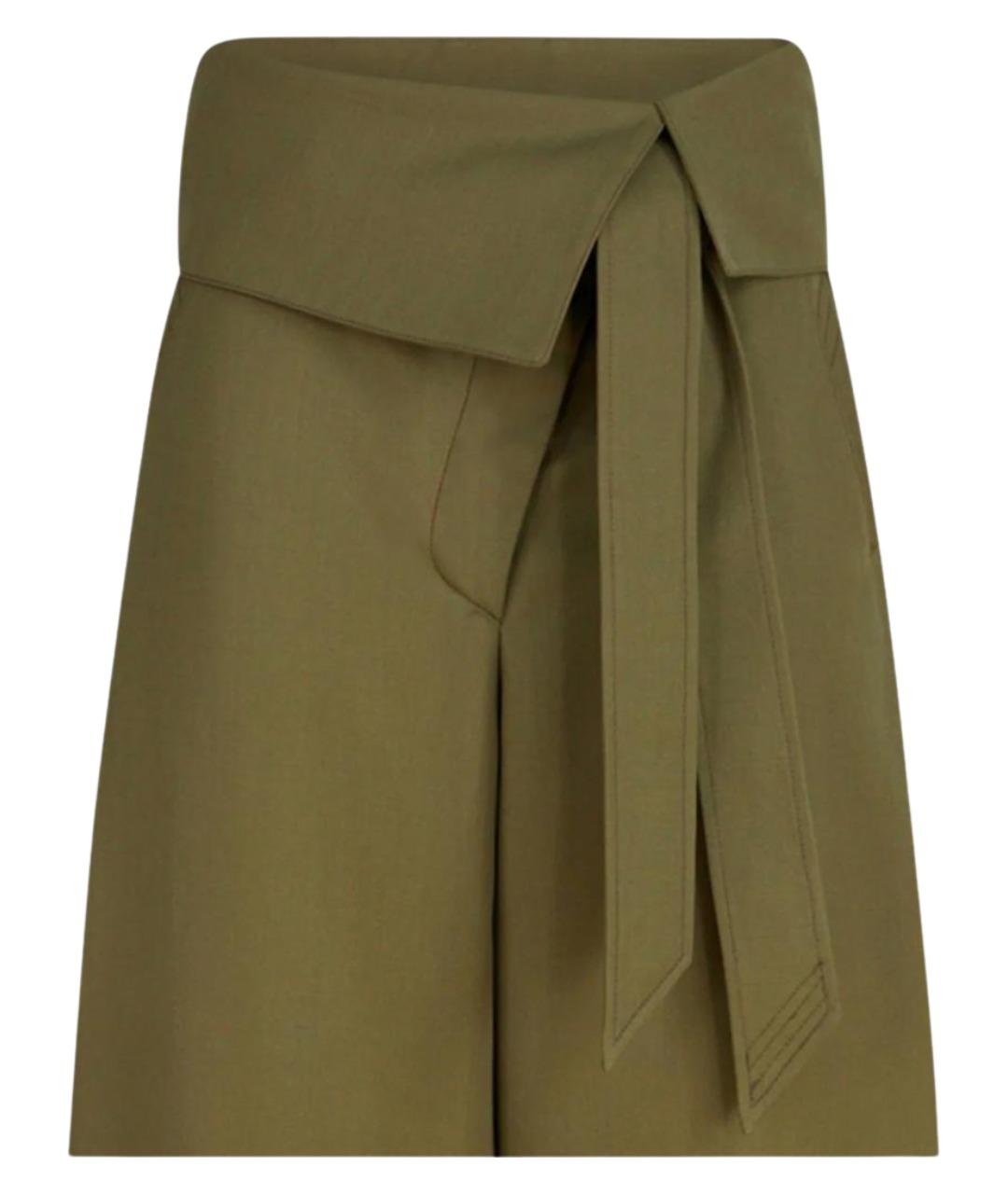 THE ATTICO Зеленые шерстяные брюки широкие, фото 2