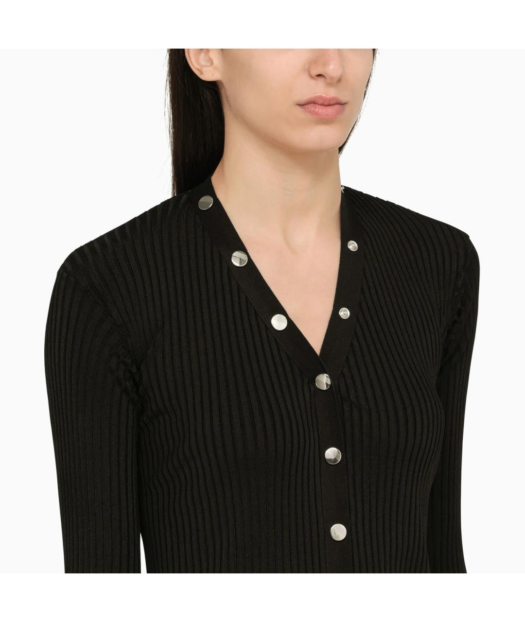 THE ATTICO Черный вискозный кардиган, фото 3