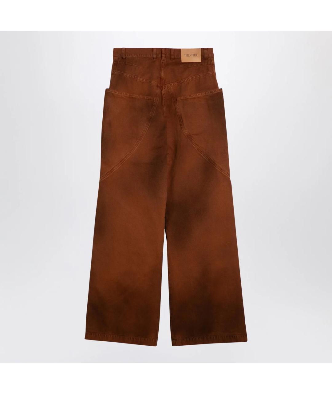THE ATTICO Коричневые хлопковые прямые джинсы, фото 2