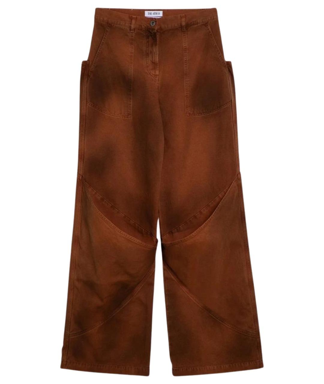 THE ATTICO Коричневые хлопковые прямые джинсы, фото 1