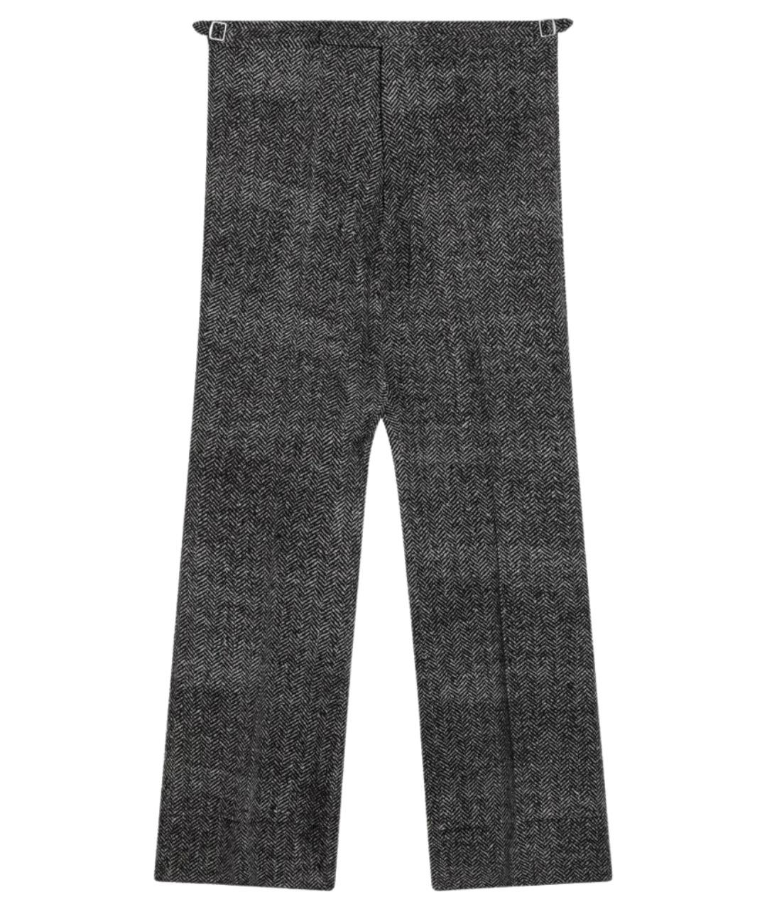 PRADA Антрацитовые шерстяные повседневные брюки, фото 1