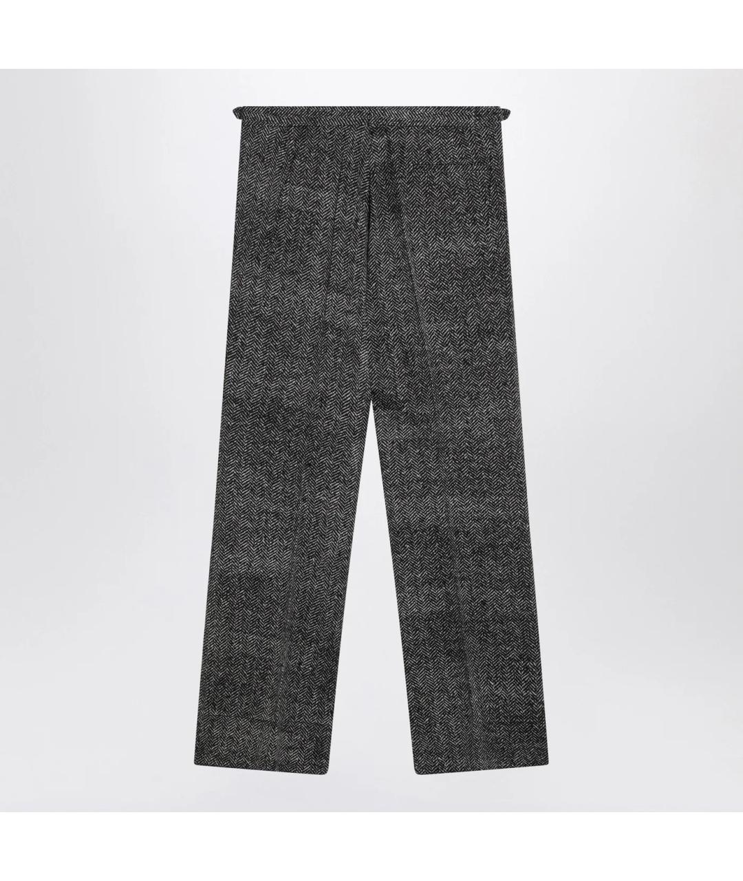 PRADA Антрацитовые шерстяные повседневные брюки, фото 2