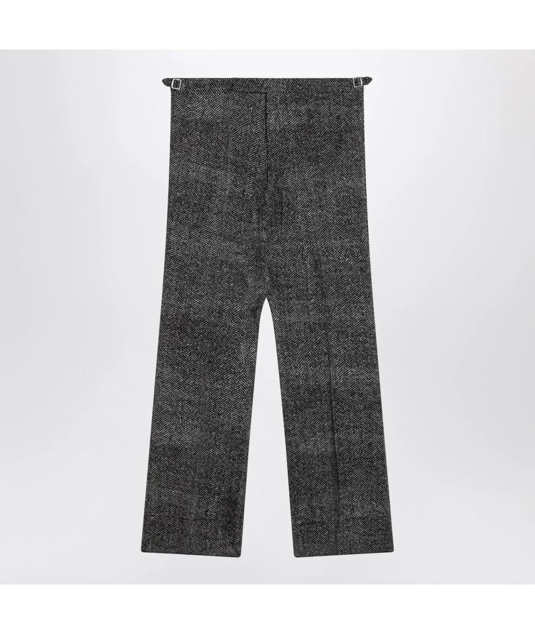 PRADA Антрацитовые шерстяные повседневные брюки, фото 3