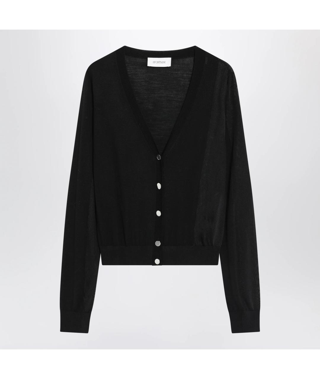 SPORTMAX Черный шерстяной кардиган, фото 3