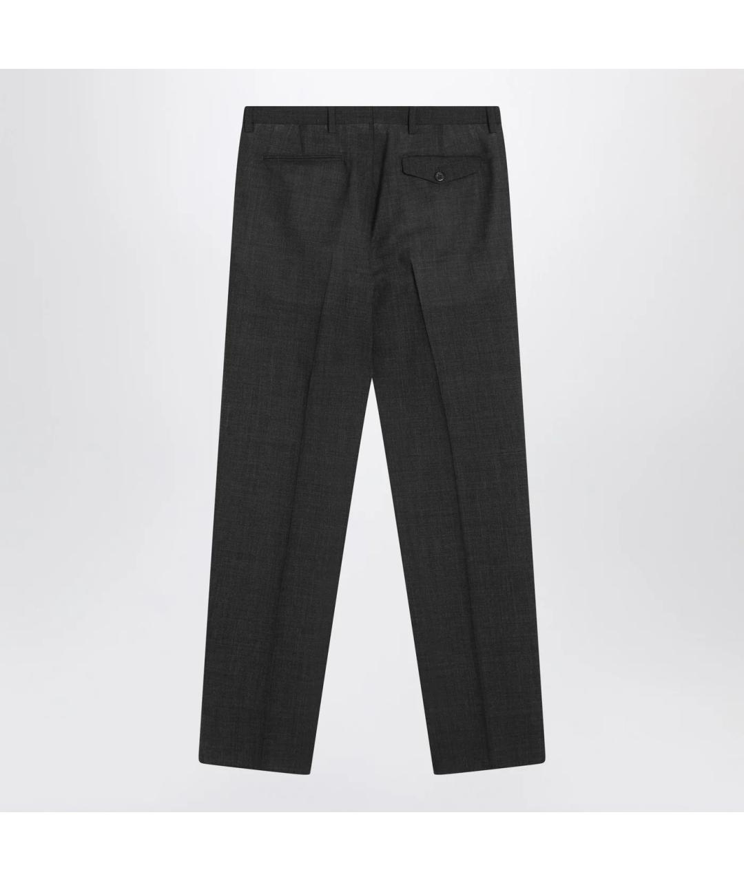 PRADA Антрацитовые шерстяные классические брюки, фото 2