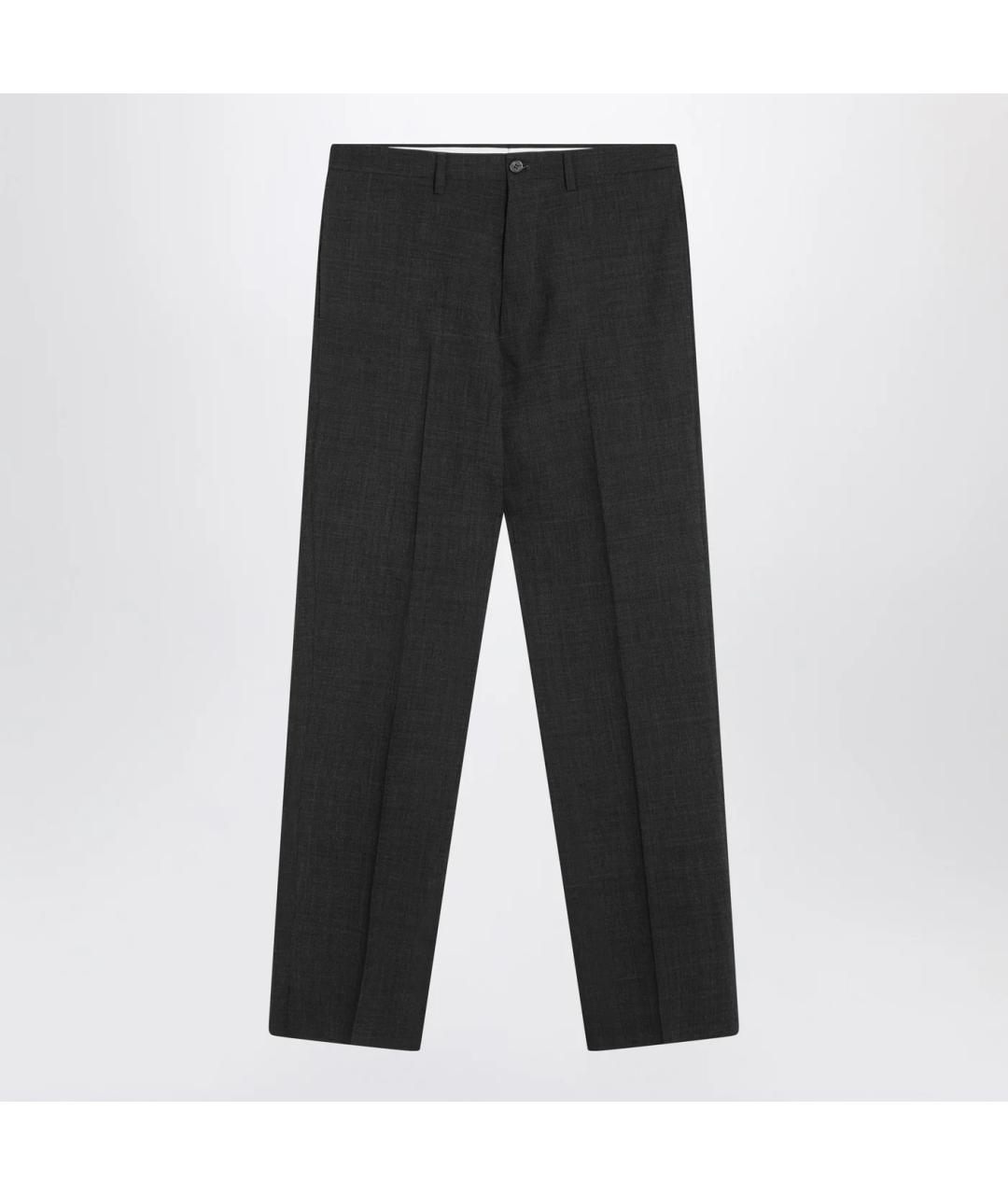 PRADA Антрацитовые шерстяные классические брюки, фото 3