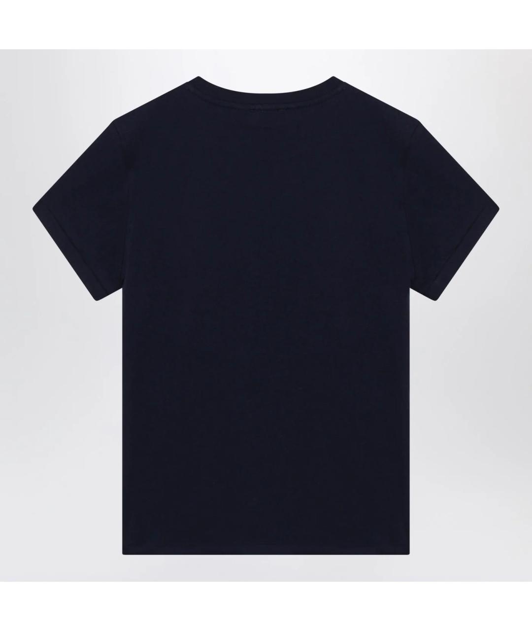 POLO RALPH LAUREN Темно-синяя хлопковая футболка, фото 2