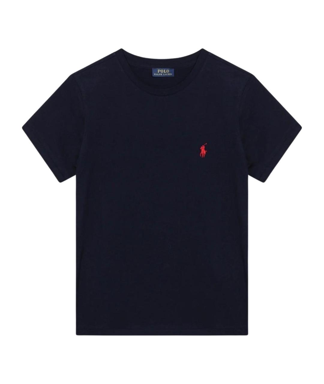 POLO RALPH LAUREN Темно-синяя хлопковая футболка, фото 1