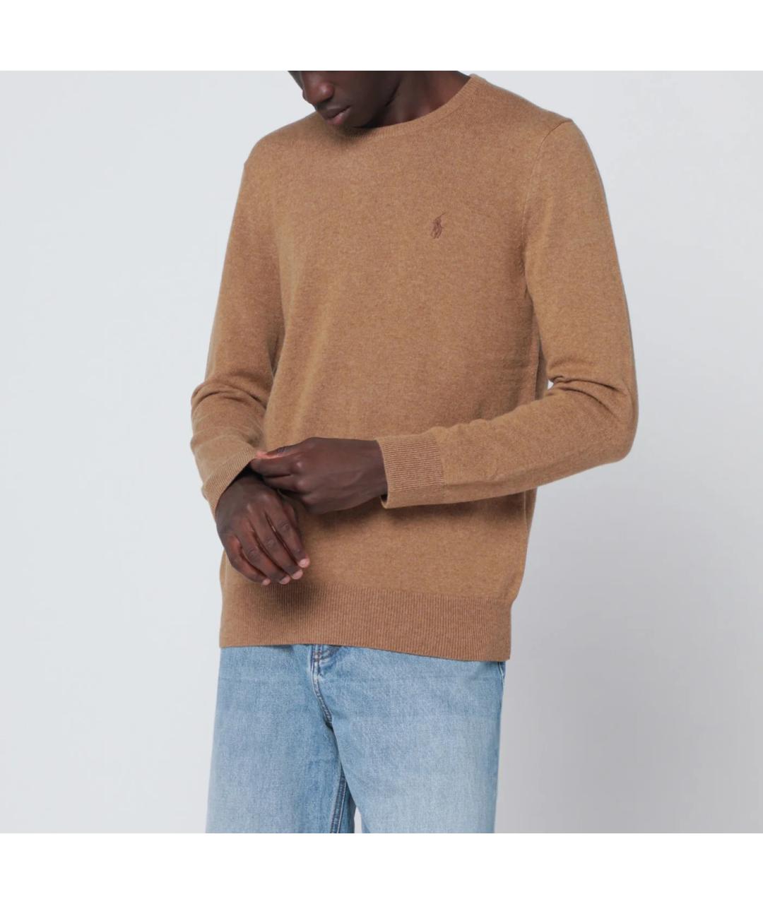 POLO RALPH LAUREN Бежевый шерстяной джемпер / свитер, фото 3