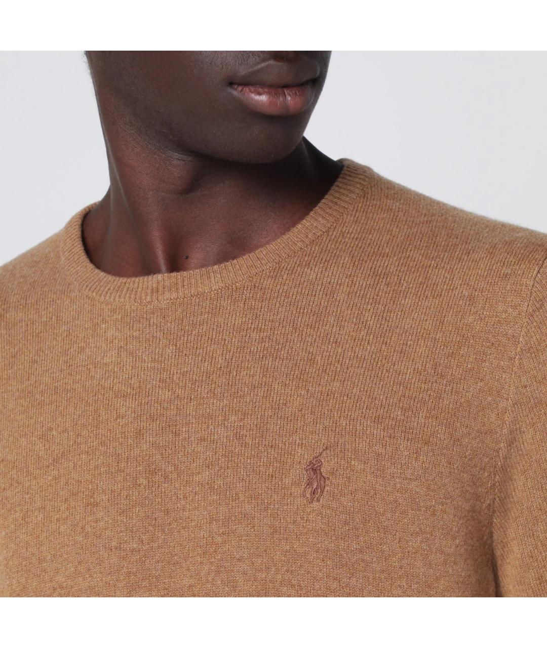 POLO RALPH LAUREN Бежевый шерстяной джемпер / свитер, фото 2