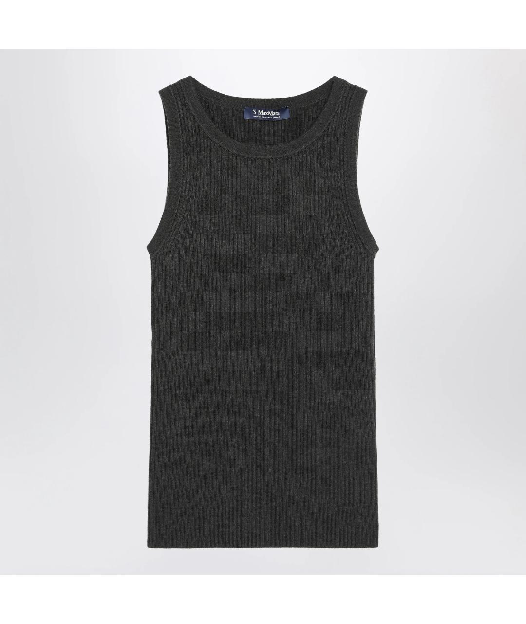 'S MAX MARA Зеленая шерстяная майка, фото 3