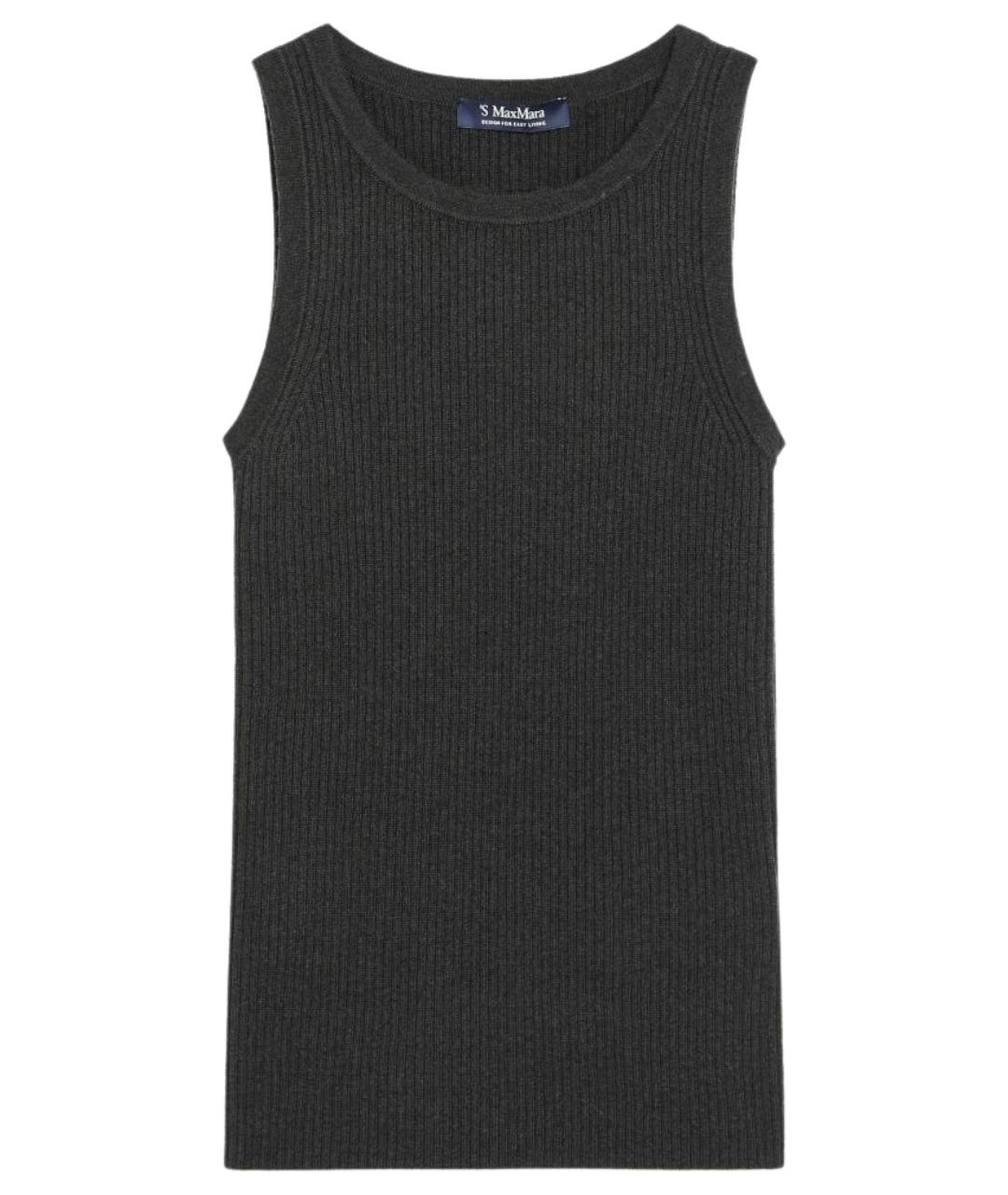 'S MAX MARA Зеленая шерстяная майка, фото 1