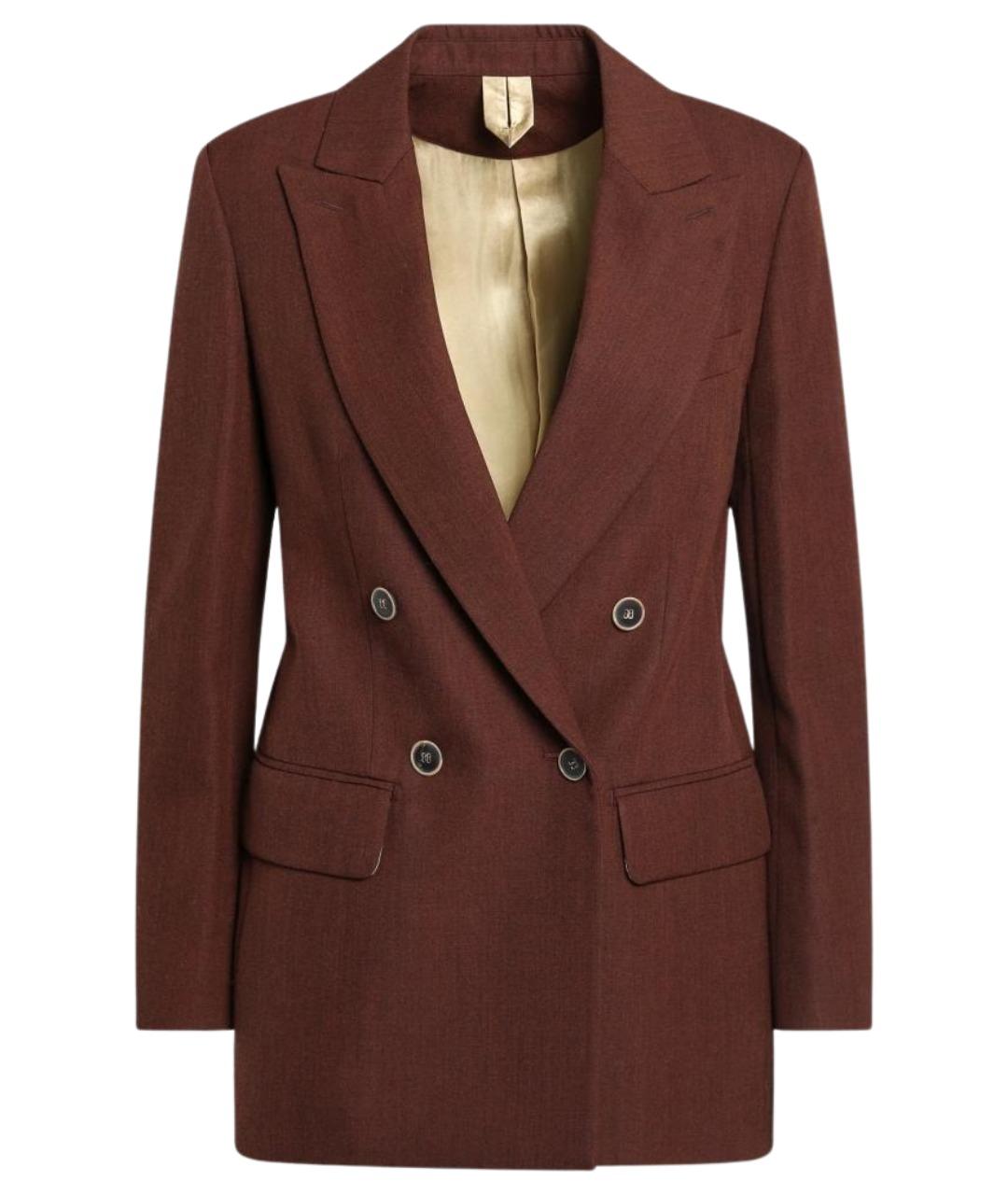 MAX MARA Коричневый шерстяной жакет/пиджак, фото 1