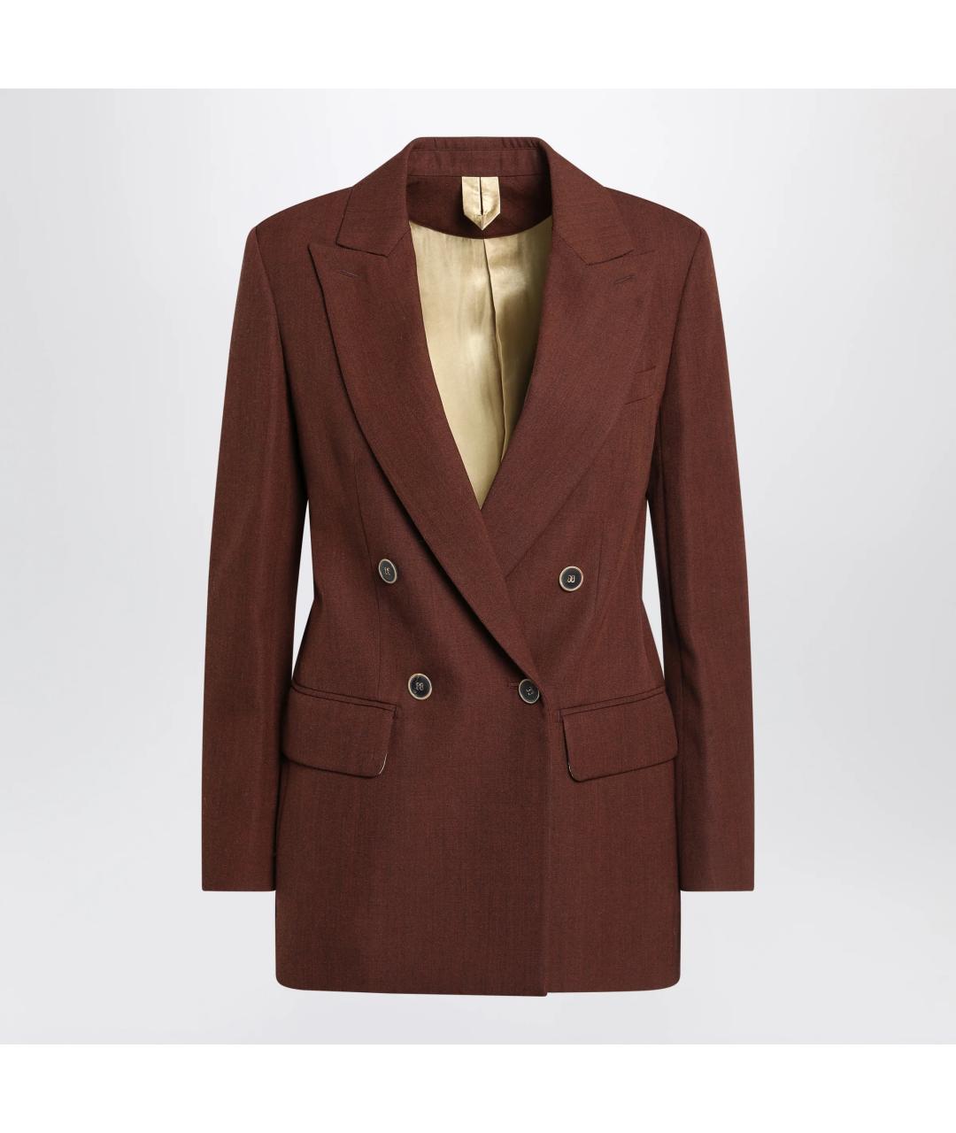 MAX MARA Коричневый шерстяной жакет/пиджак, фото 3