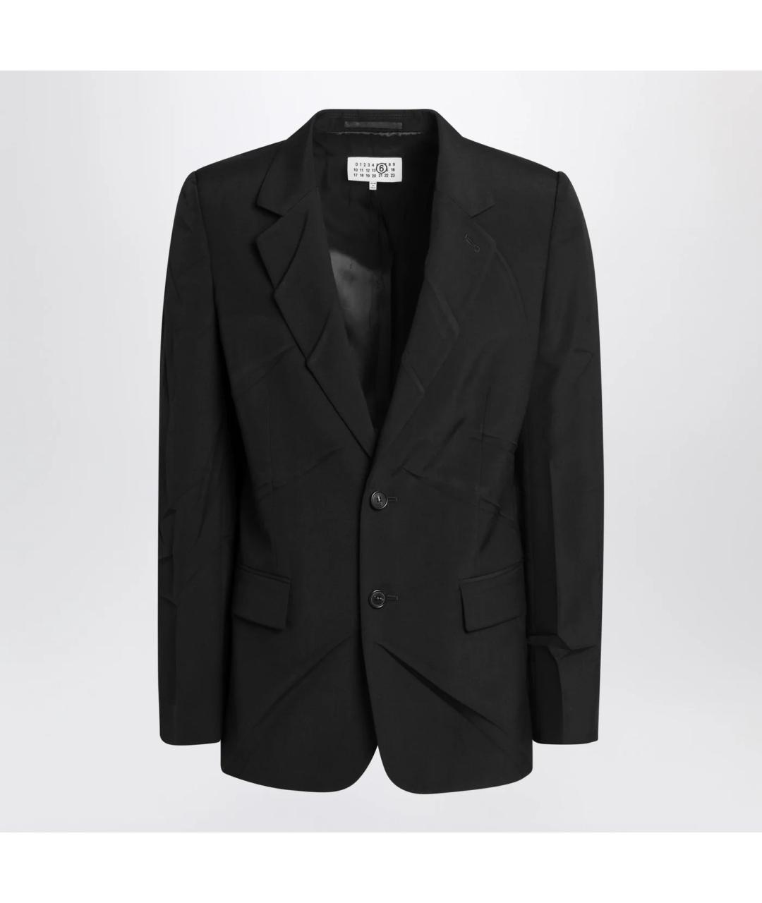 MM6 MAISON MARGIELA Черный шерстяной пиджак, фото 3