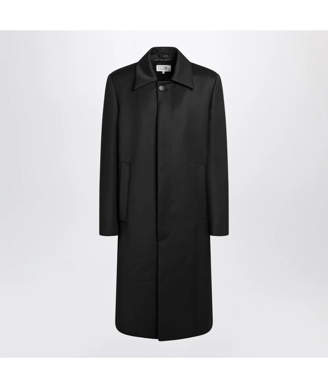 MM6 MAISON MARGIELA Черное шерстяное пальто, фото 3