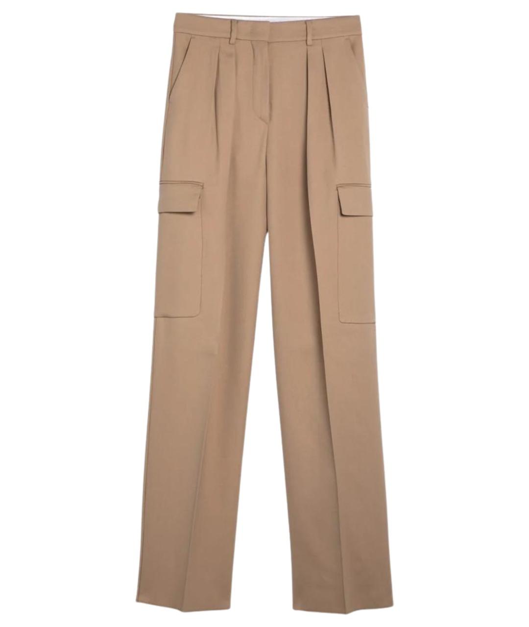 SPORTMAX Бежевые хлопковые прямые брюки, фото 1