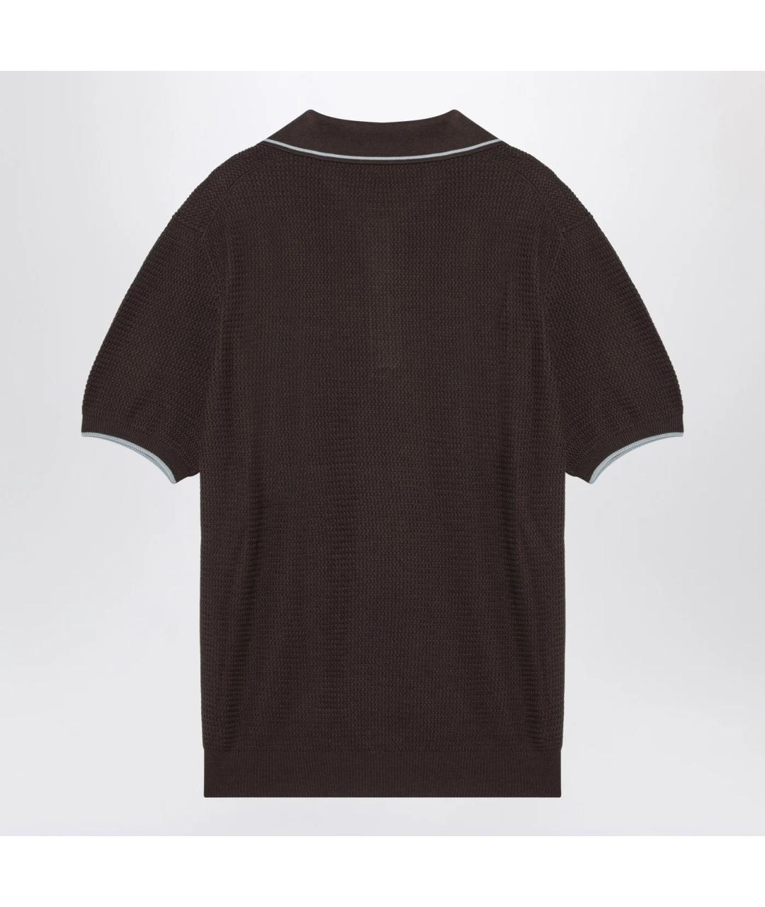 PRADA Коричневое поло с коротким рукавом, фото 2