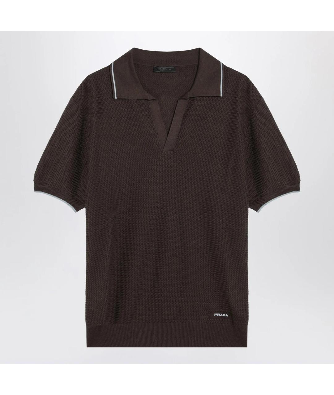 PRADA Коричневое поло с коротким рукавом, фото 3