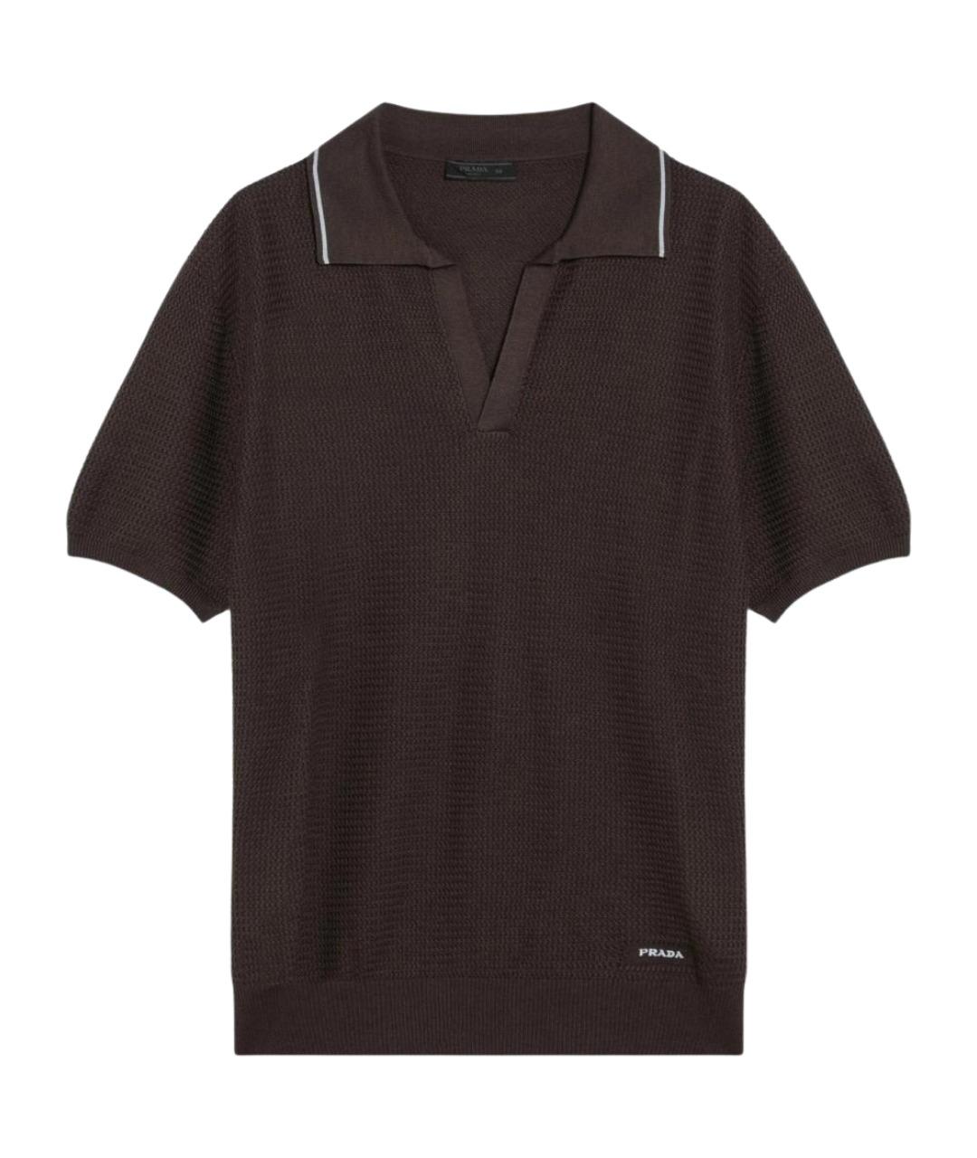 PRADA Коричневое поло с коротким рукавом, фото 1