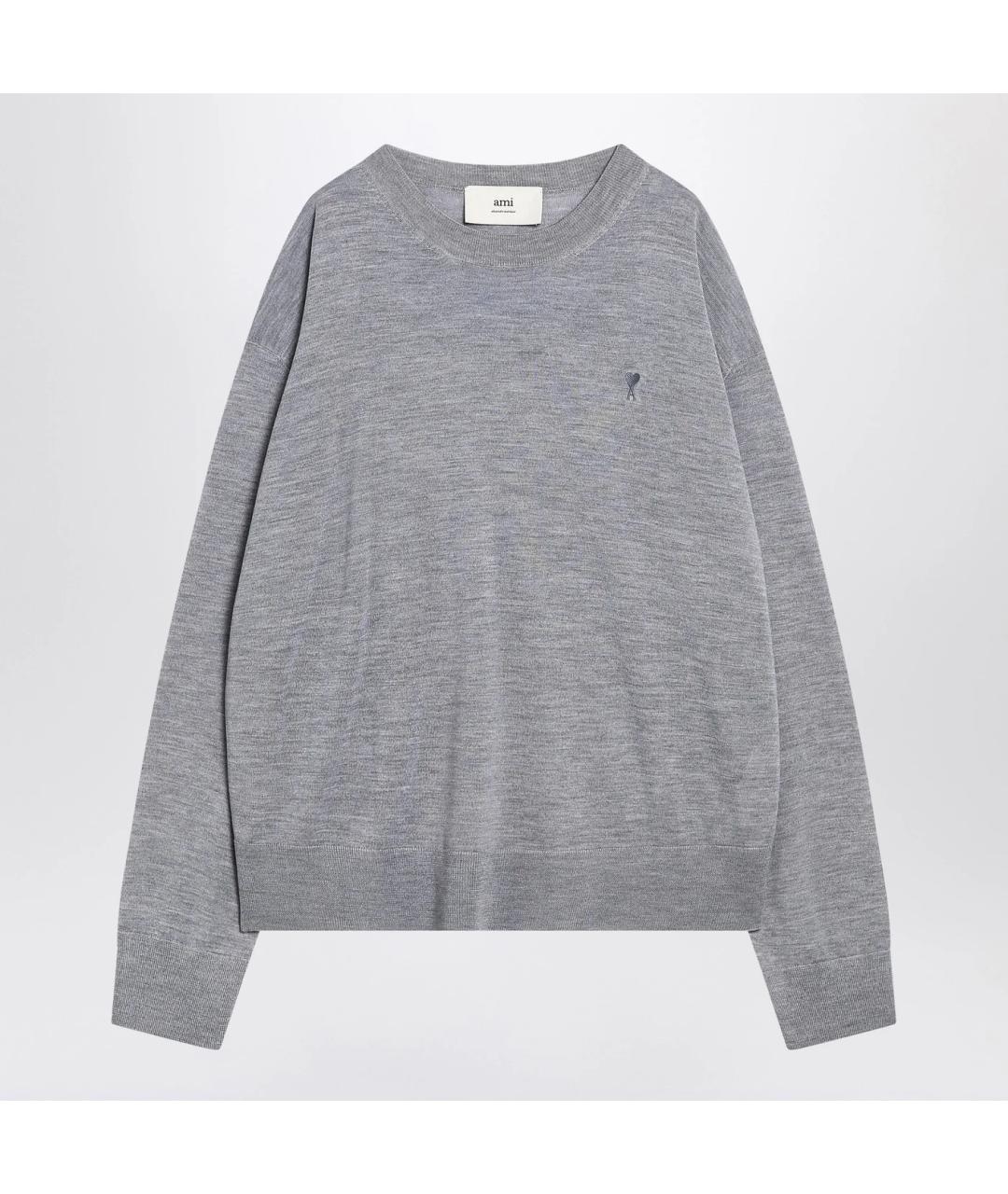Ami Paris Серый шерстяной джемпер / свитер, фото 3