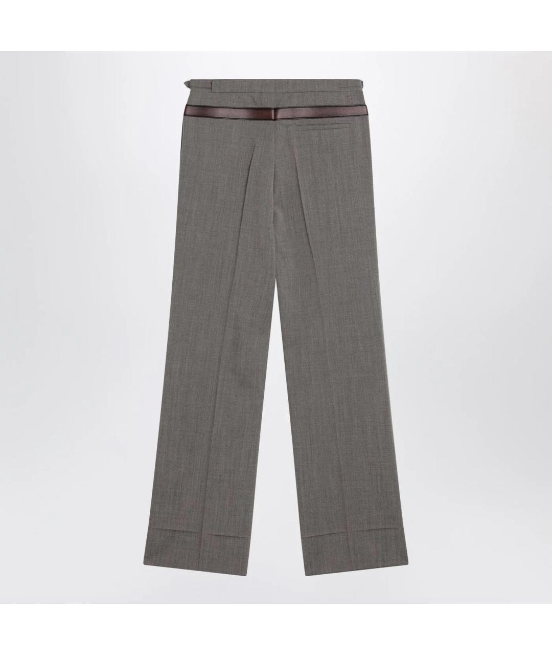 PRADA Серые шерстяные брюки широкие, фото 2