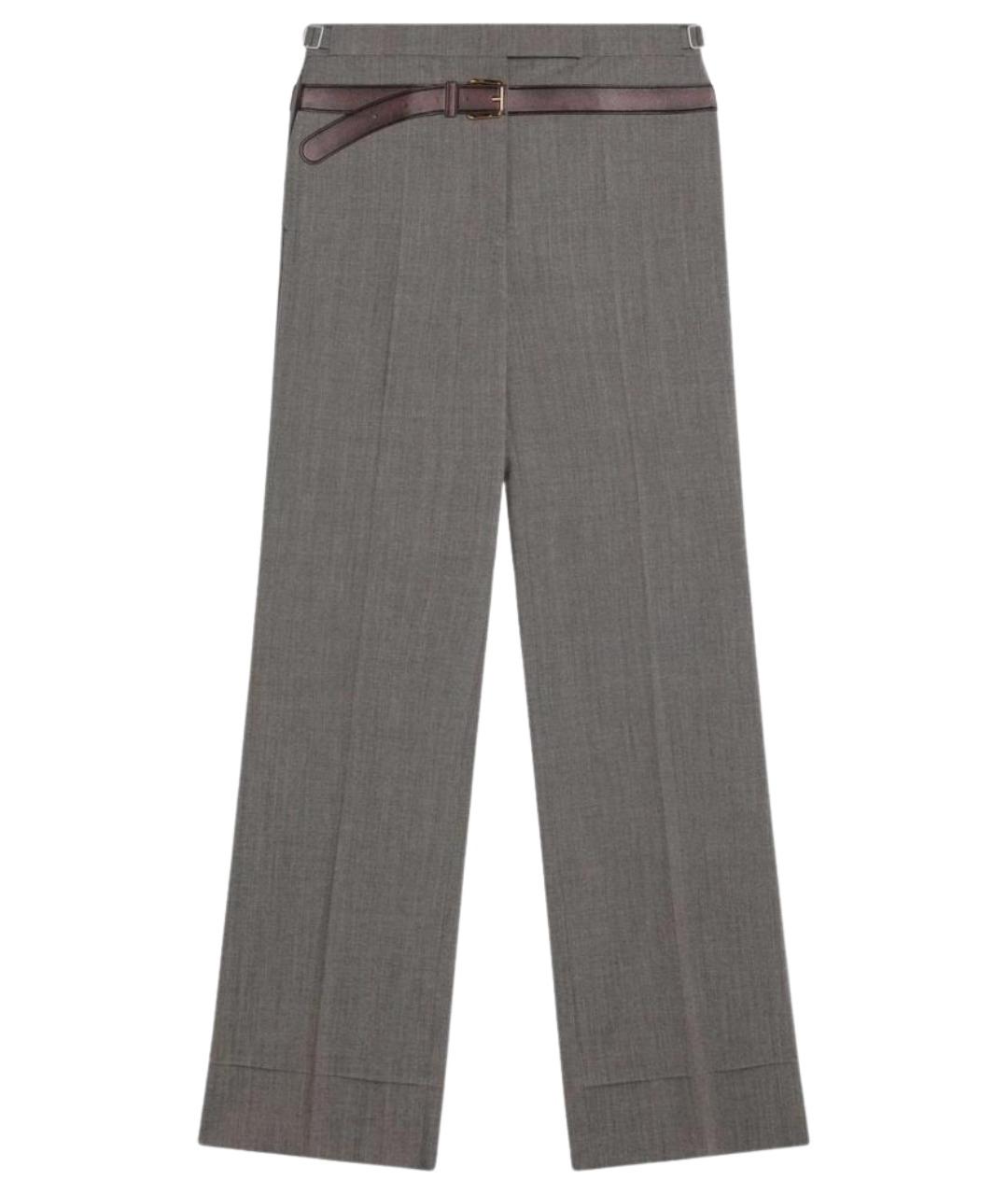 PRADA Серые шерстяные брюки широкие, фото 1