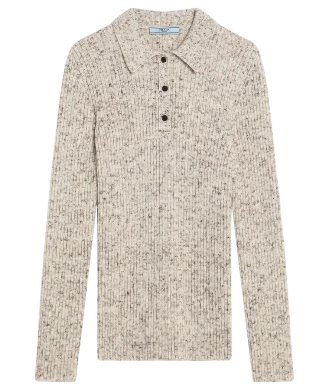 PRADA Бежевый шерстяной джемпер / свитер, фото 1