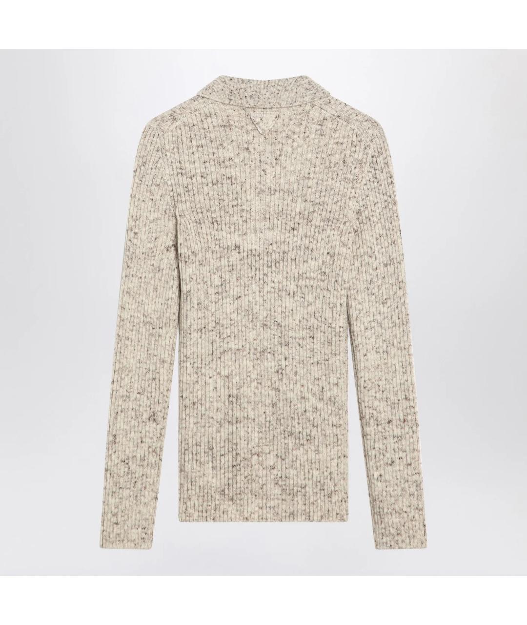 PRADA Бежевый шерстяной джемпер / свитер, фото 2